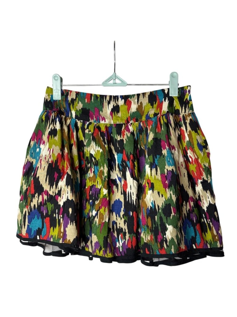Twenty One Mini Skirt Size S Vintage Y2K Abstract Colorful Mesh Underskirt